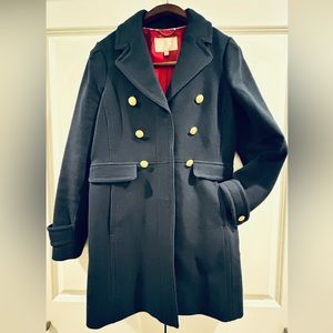Navy Banana Republic Pea Coat with Gold Buttons